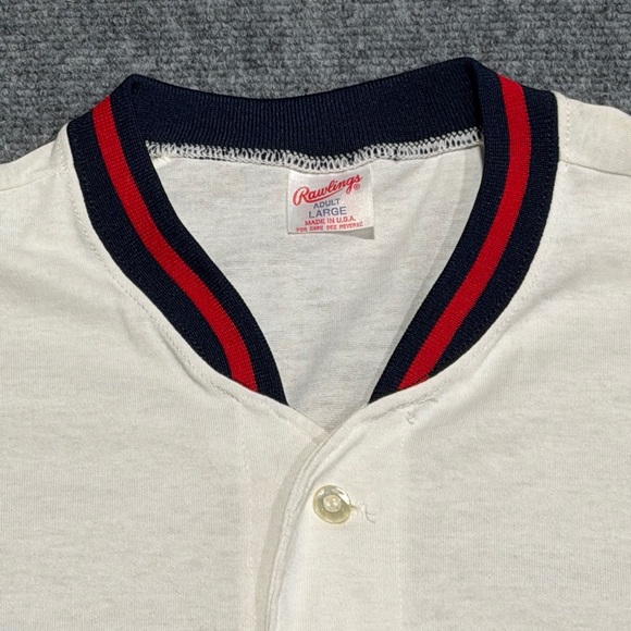 Vintage Atlanta Braves Baseball Jersey Shirt, Rawlings, Made in USA, 90s Size L - Picture 3 of 8